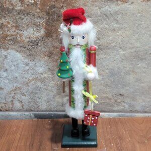 Santa Nutcracker 9 Inch Tall Holding Christmas Tree and Gift Present Christmas D